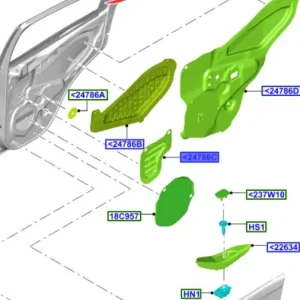Osłona wewnętrzna drzwi lewy tył ka 20162019 FORD - wyprzedaż Dodaj do koszyka
