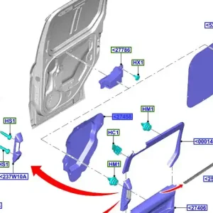 Hit sprzedaży Osłona wewnętrzna drzwi przesuwnych prawych connect 2013FORD - wyprzedaż