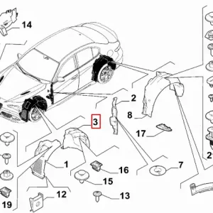 Osłona wnęki koła strona przednia lewa tył Alfa Romeo - wyprzedaż Ostatnia szansa