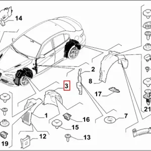 Osłona wnęki koła strona przednia prawa część tylna Alfa Romeo Giulia - wyprzedaż Do wyczerpania zapasów