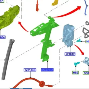 Osłona zamka drzwi prawy przód Ford Fiesta 2017 - wyprzedaż Oferta limitowana
