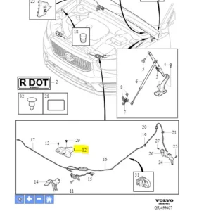 Zniżka Osłona zamka maski pokrywy silnika XC40 EX40 Volvo