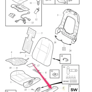 Tylko dziś Panel boczny fotela lewego przedniego S40 V50 Volvo