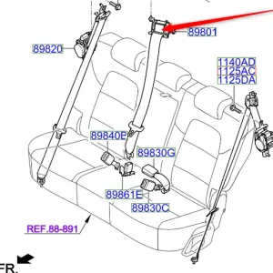 Pas bezpieczeństwa tylny środkowy 2018 2022 Super okazja