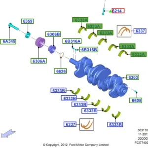 Do wyczerpania zapasów Panewka główna wału korbowego Ford 2.0TDCI Ford Focus Mondeo Kuba Smax - wyprzedaż