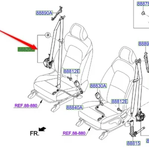 Pas bezpieczeństwa prawy przód 2018 2022 Zniżka