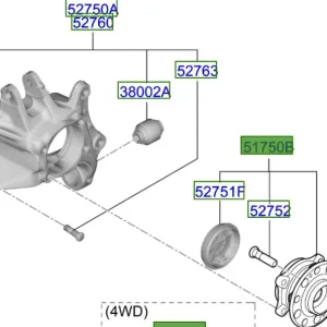Piasta koła tylnego Kia Sorento Hybrid 20-23 Popularny
