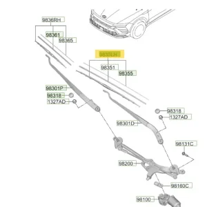 Łatwy zwrot Pióro wycieraczki przód Hyundai Sonata (2023)