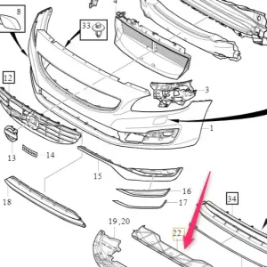 Płyta dolna pod zderzakiem przód Volvo Do wyczerpania zapasów