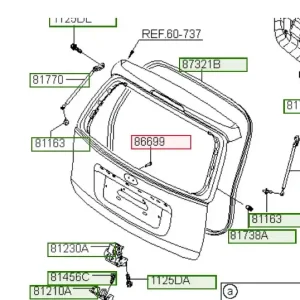 Podnośnik drzwi bagażnika prawy Hyundai I30 - wyprzedaż Najlepsza cena