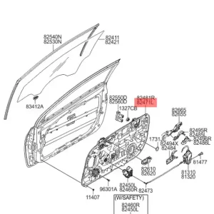 Podnośnik szyby drzwi lewy przód I30 Hyundai - wyprzedaż Bezpieczne zakupy