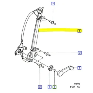 Podnośnik szyby drzwi prawy przód escort 19952001 Zamów dziś