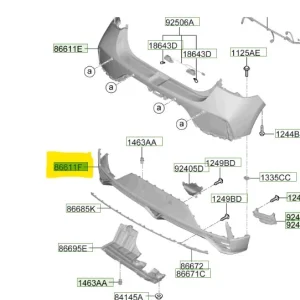 Cena promocyjna Pokrywa dolna zderzaka tylnego Hyundai I20 / Bayon (2021) OE - wyprzedaż