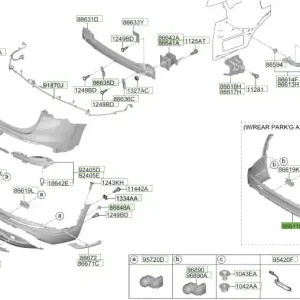Pokrywa dolna zderzaka tylnego Hyundai Santa Fe (2020) OE - wyprzedaż Nowość