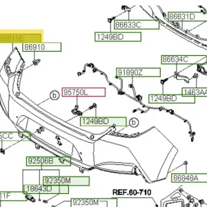 Pokrywa górna zderzaka tylnego Hyundai I30 Darmowy zwrot
