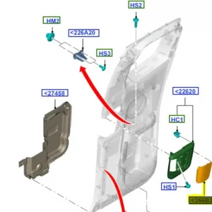 Pokrycie klamki drzwi tylnych lewych Ford Ranger TKE 2011 - wyprzedaż Zamów dziś