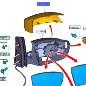 Oferta czasowa Pokrycie lusterka prawego frozen white focus 20102015 FORD - wyprzedaż