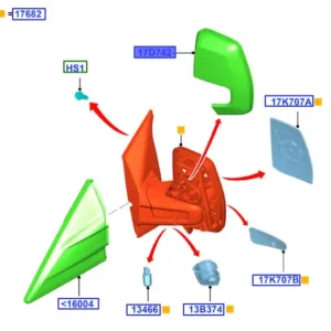 Pokrycie nakładka lusterka prawego Ford Transit Custom 2012 - wyprzedaż Darmowy zwrot
