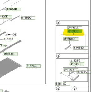 Prowadnica szyberdachu lewa strona Hyundai Tucson (2018) OE - wyprzedaż Tylko dziś