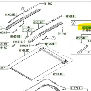 Prowadnica szyberdachu prawa strona Hyundai - wyprzedaż Tylko do końca tygodnia