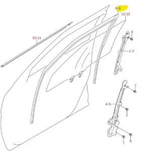 Prowadnica Szyby Drzwi Lewa Suzuki Swift - wyprzedaż Nowy
