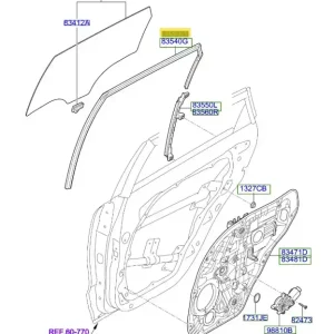 Dodaj do koszyka Prowadnica szyby tylnej lewa KIA Niro Hybrid (2016-2022) - wyprzedaż