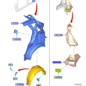 Przedłużenie błotnika prawy tył Ford Fiesta 2008 2019 - wyprzedaż Nowość