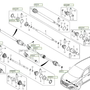 Promocja Półoś napędowa Hyundai Tucson (2015) OE - wyprzedaż