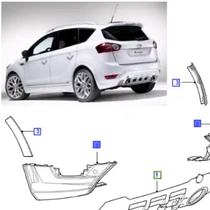 Obniżka ceny Prawa dokładka zderzaka tylnego kuga 20082012 st FORD - wyprzedaż