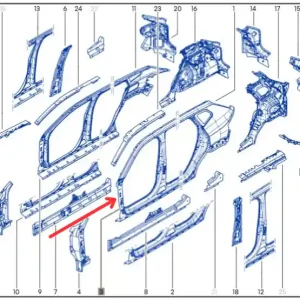 Poszycie lewy przód (słupek A + B, próg) DACIA DUSTER III Bezpieczne zakupy
