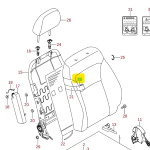 Wyjątkowa oferta Poszycie oparcia fotela prawy przód Suzuki SX4 / S-CROSS - wyprzedaż