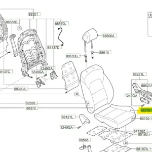 Poszycie siedziska fotela lewa strona Hyundai Tucson (2018) OE - wyprzedaż Ostatnie sztuki