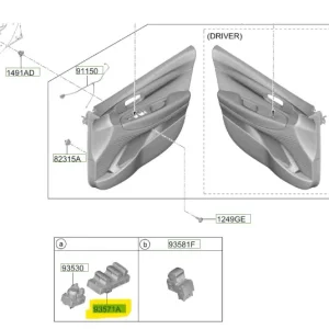 Promocja Przełącznik regulacji szyb Hyundai I20 / Bayon - wyprzedaż