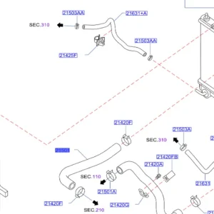 Cena promocyjna Przewód chłodnicy nissan micra - wyprzedaż