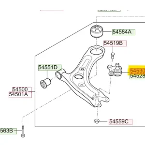 Nowy Przegub kulowy wahacza prawa strona Hyundai Tucson (2016) OE