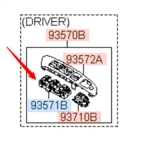 Promocja Przełącznik szyb prawy przód