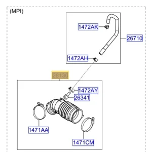 Przewód dolotowy filtra powietrza KIA CEED / XCEED / PROCEED (2018-2020) Dodaj do koszyka