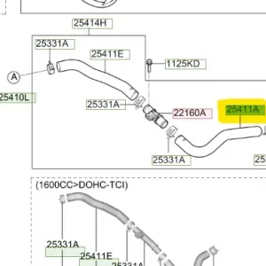 Przewód giętki chłodnicy Hyundai Tucson (2018) OE - wyprzedaż Obniżka ceny