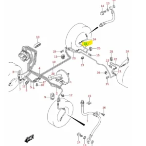 Przewód hamulcowy sztywny krótki prawy tył Suzuki SX4 - wyprzedaż Tylko do końca tygodnia