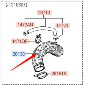 Nie przegap Przewód powietrza górny filtra powietrza