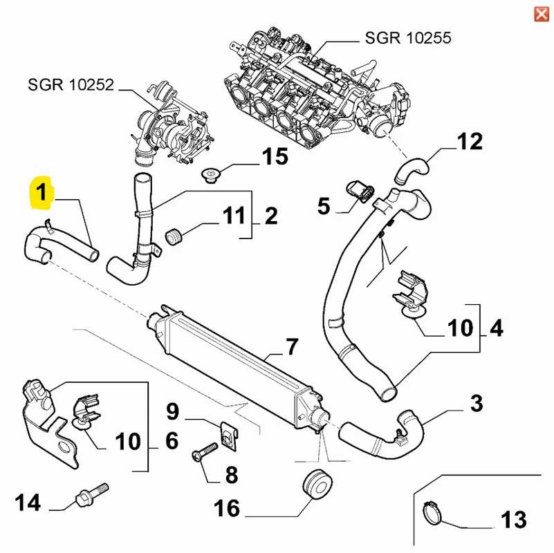 Nie przegap Przewód turbosprężarki Alfa Romeo/Fiat/Abarth - wyprzedaż