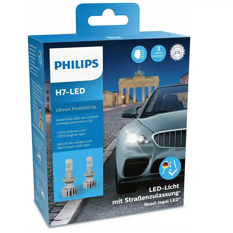 Nowy ŻARÓWKI PHILIPS ULTINON PRO60000 HL H7-LED 5800K +230% 12V 15W 2 SZTUKI