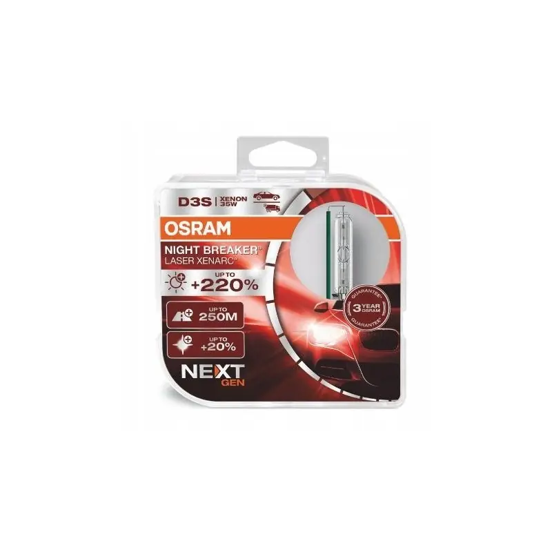 ŻARÓWKI KSENONOWE OSRAM NIGHT BREAKER LASER XENARC D3S 66340XNN-HCB +220% Darmowy zwrot