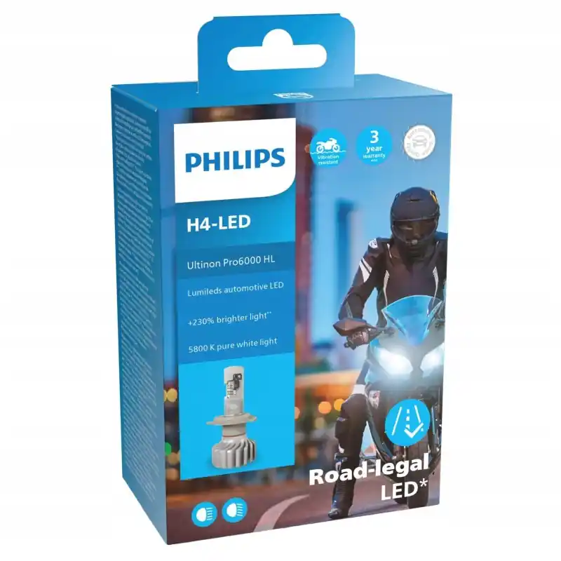 Nowość ŻARÓWKA PHILIPS ULTINON PRO600 HL H4-LED +230% 5800K 12V 1200LM 1 SZTUKA