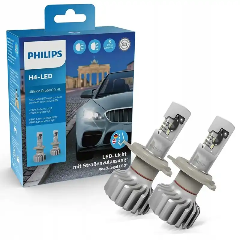 Nowy Żarówki PHILIPS Ultinon Pro6000 HL H4-LED 5800K +230% 12V 01365131 2 sztuki