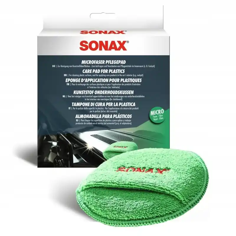 GĄBKA DO PLASTIKÓW KOKPITU SONAX 417200 APLIKATOR Z MIKROFIBRY ZIELONA Kup online