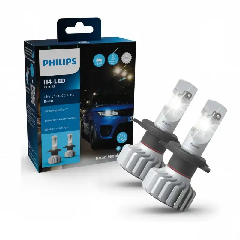 Żarówki LED H4 Philips ULTINON Pro6000 HL BOOST 11342U60BX2 2 sztuki Okazja
