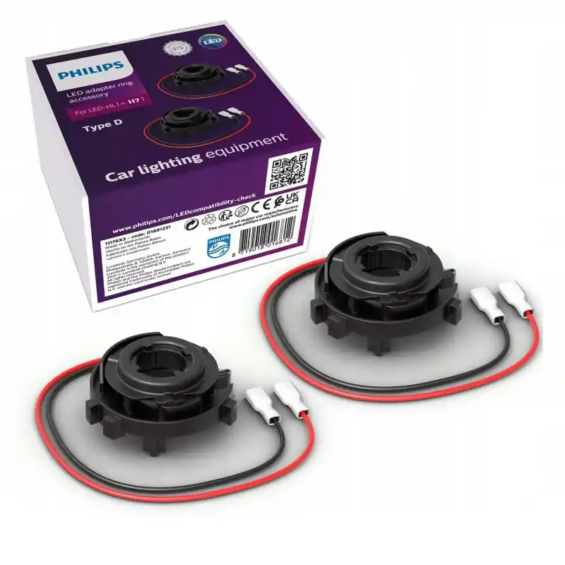 Premium Pierścienie adaptery mocujące PHILIPS 11176 X2 LED-HL H7 TYPE D 2 sztuki