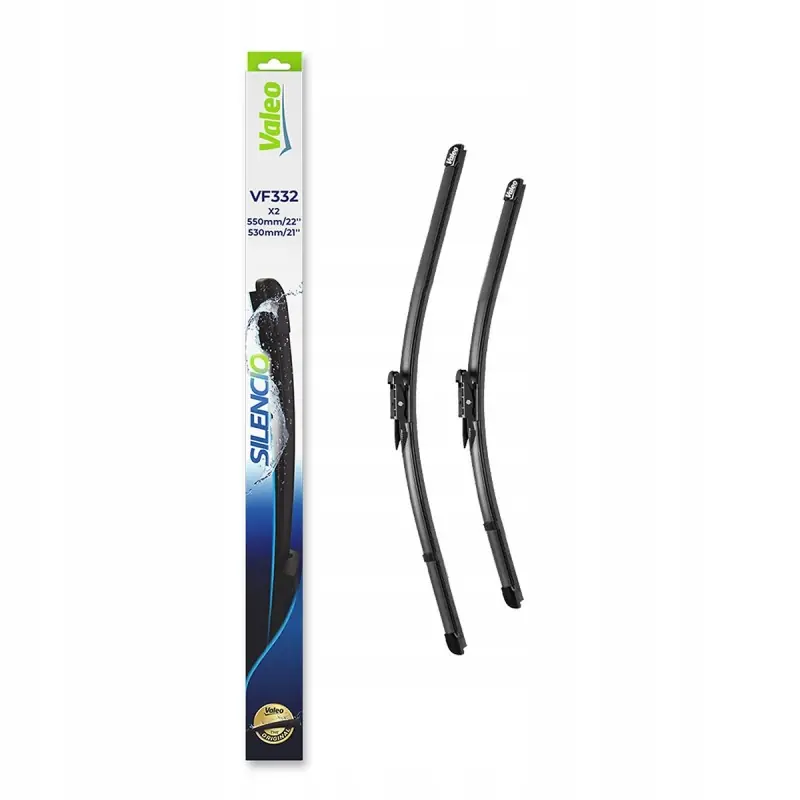 Łatwy zwrot Pióro wycieraczki VALEO Silenco VF332 przód ze spojlerem 550mm 530mm 2 szt.