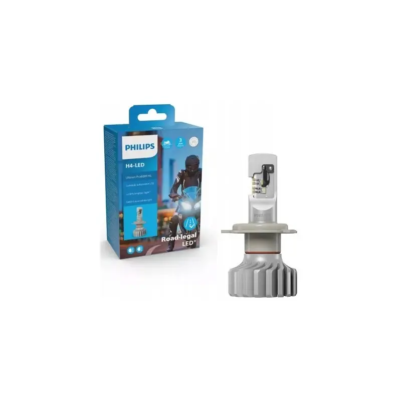 Ekspresowa dostawa Żarówka PHILIPS ULTINON PRO600 HL H4-LED +230% 5800K 12V 18W 1 sztuka